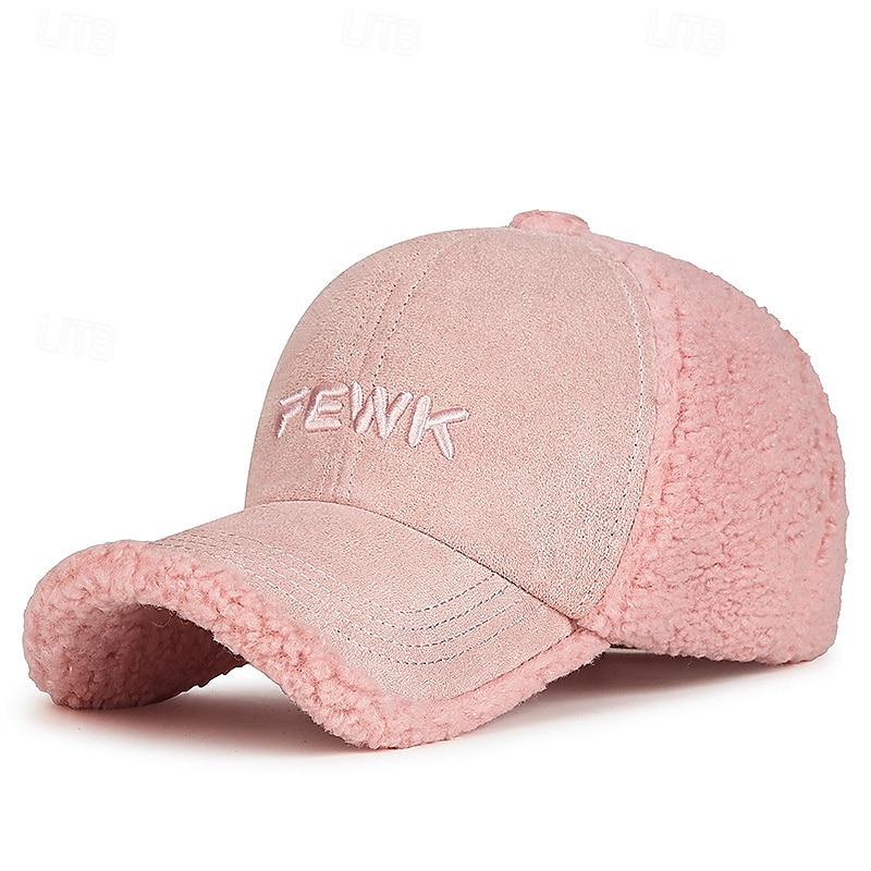 בגדי ריקוד גברים כובעי החורף כובע חם לחורף כובע בייסבול חורף עם דשי אוזניים כובע בייסבול חורף שחור לבן כותנה אִחוּי פליז אופנתי מודרני עכשווי לבוש יומיומי פגישה (דייט) אותיות שמור על חום הגוף עמיד 2026 - $16.49 –P11