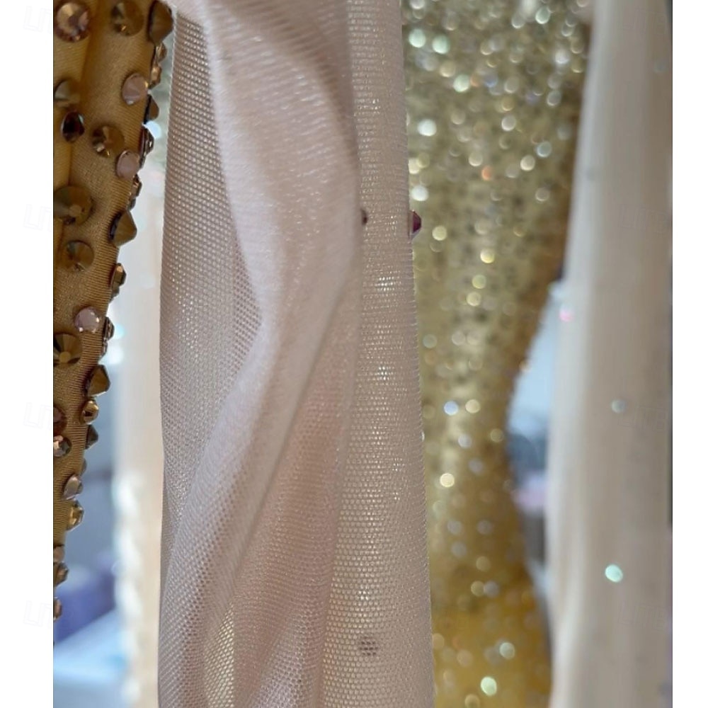 2026年 フィギュアスケート ドレス 女性用 女の子 アイススケート ドレス イエロー パッチワーク 指穴付き スパンデックス メッシュ 高弾性 訓練 競技大会 スケートウェア クラシック クリスタル・ラインストーン 長袖 アイススケート フィギュアスケート  コレクション – $321.39 –P3