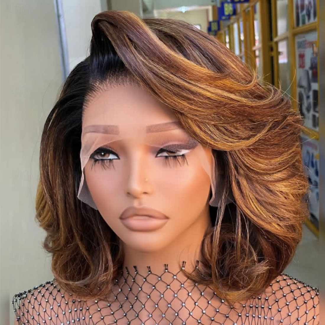 Remy lidské vlasy 5x5 uzávěr 13x4 krajka vpředu Paruka Krátký Bob Brazilské vlasy Vlnitá Hnědá Vícebarevný Paruka 150% 180% Hustota vlasů s dětskými vlasy Melírované vlasy 100% Panna Bezlepkov 2025 - $244.09 –P1