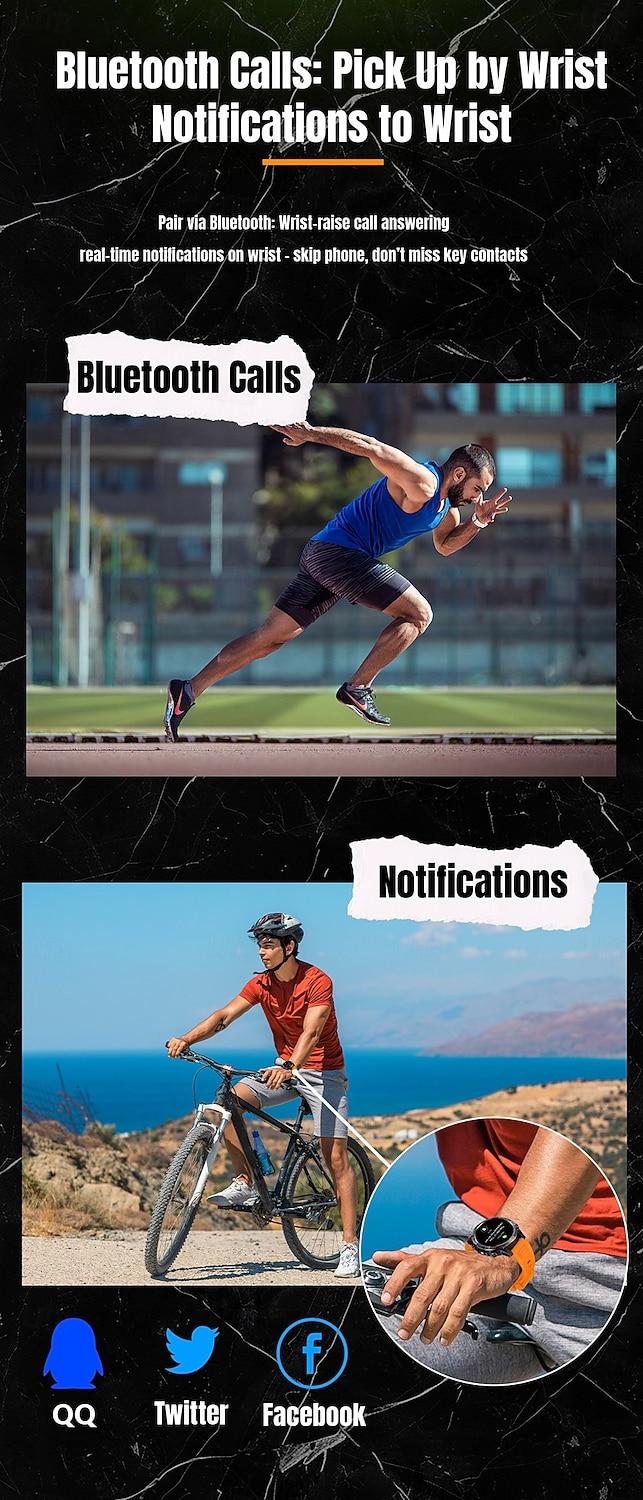 ساعة ذكية 2025 بنظام تحديد المواقع العالمي (GPS) بشاشة 1.46 بوصة مزودة ببوصلة ومصباح يدوي وبلوتوث ومكالمات وبطارية 580 مللي أمبير في الساعة ومقاومة للماء وتتبع اللياقة البدنية وساعة رياضية ذكية 2025 - $51.99 –P10