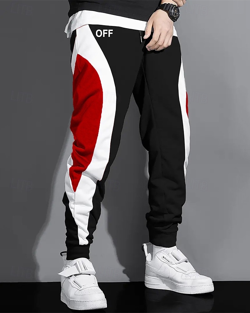 Ανδρικά Αθλητικές Φόρμες Τζόγκκερ Παντελόνια Κορδόνι Τσέπη Ελαστική μέση Συνδυασμός Χρωμάτων Γράμμα Άνεση Υπαίθρια Αθλήματα Καθημερινά Μοντέρνα Καθημερινό Μαύρο Γκρίζο Μικροελαστικό 2026 - $21.99 –P8