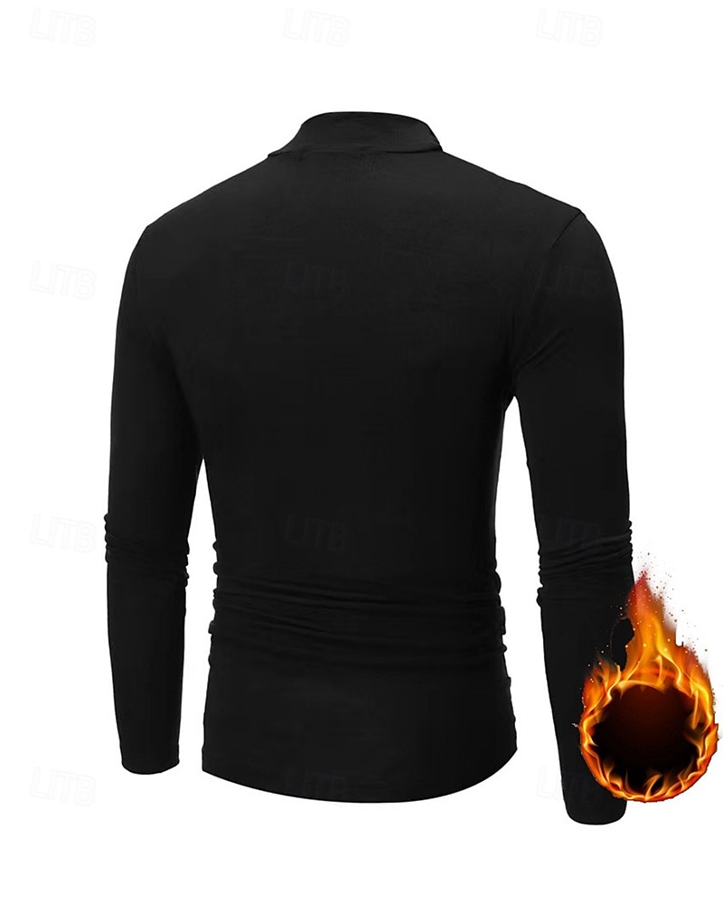 Bărbați Mată Topuri pulover Top din fleece cu strat de bază Lenjerie Termică Toamna iarna Manșon Lung Îmbrăcăminte Atletică Cald Sală de fitness Drumeție Alergat A face exerciţii fizice Yoga Negru 2026 - $40.99 –P14