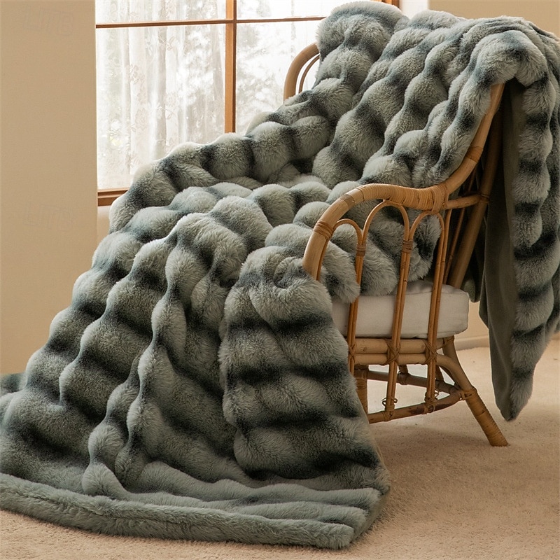 Luxury Thick Rabbit Fur Blanket Soft Plush Throw for Sofa Bed or Office Nap Warm Flannel Blanket 2026 - $49.99 –P9