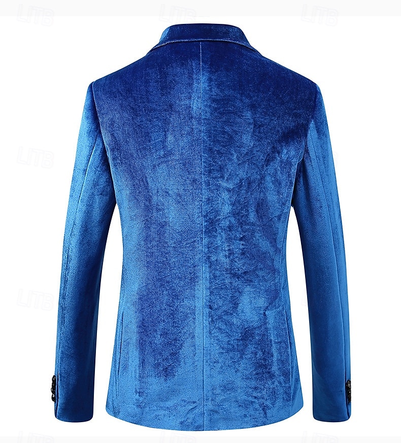 Hommes Manteau d'Hiver Blazers en velours Formel Tenue de soirée Événement / Fête Classique Automne & Hiver Velours Couleur Unie Droit 1 bouton veste Rouge 1 Jaune Bleu Roi Vert foncé de 2025 ? $74.99 –P9