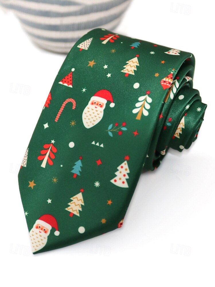 Cravates de Noël pour hommes en polyester – motifs Père Noël, bonhomme de neige et autres motifs festifs, parfaites pour les fêtes de Noël et les occasions spéciales. de 2026 ? $11.99 –P5