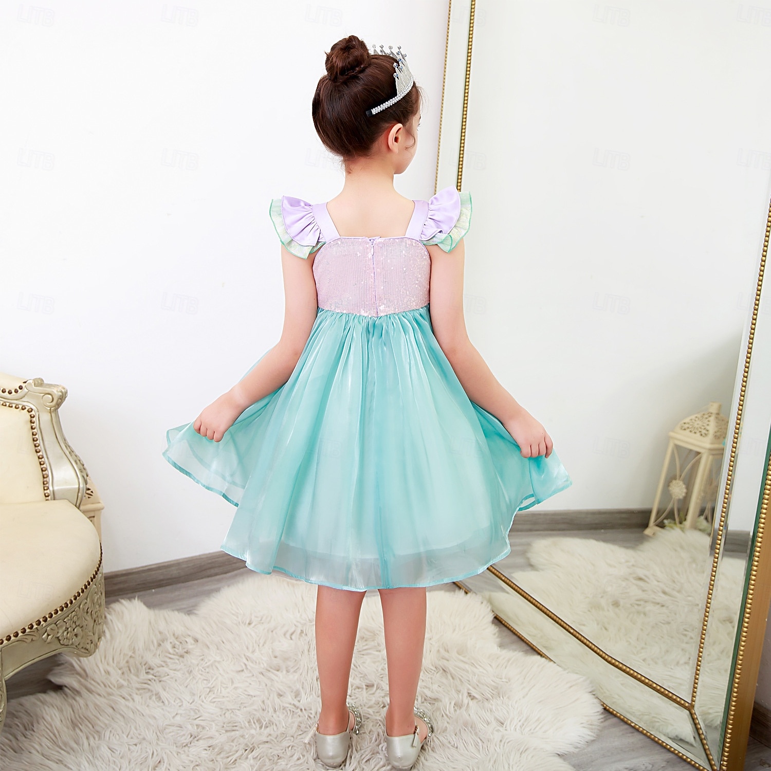 green emerald velvet dress Amazon.com: SKCAIHT Mermaid Costume Light Up Dress for Girls main image 1