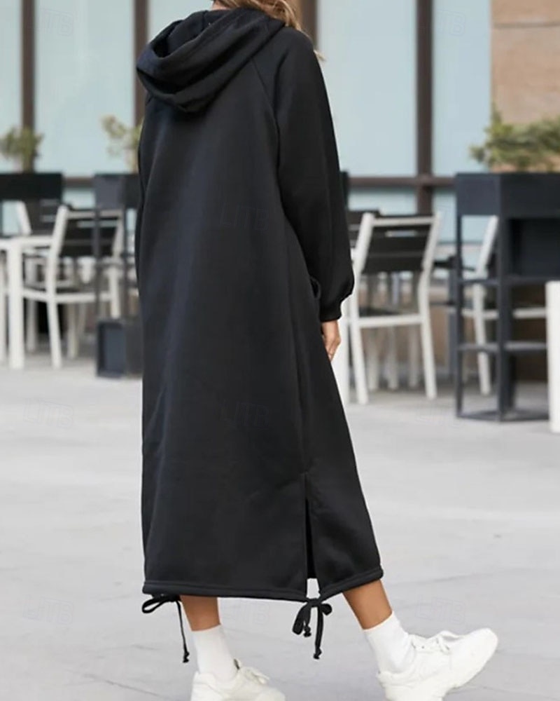 Жен. длинное платье платье макси Платье с капюшоном Повседневное платье Зимнее платье Элегантный стиль Мода Современное Повседневные на открытом воздухе Зимнее платье Свободное облегание 2026 - $25.99 –P4