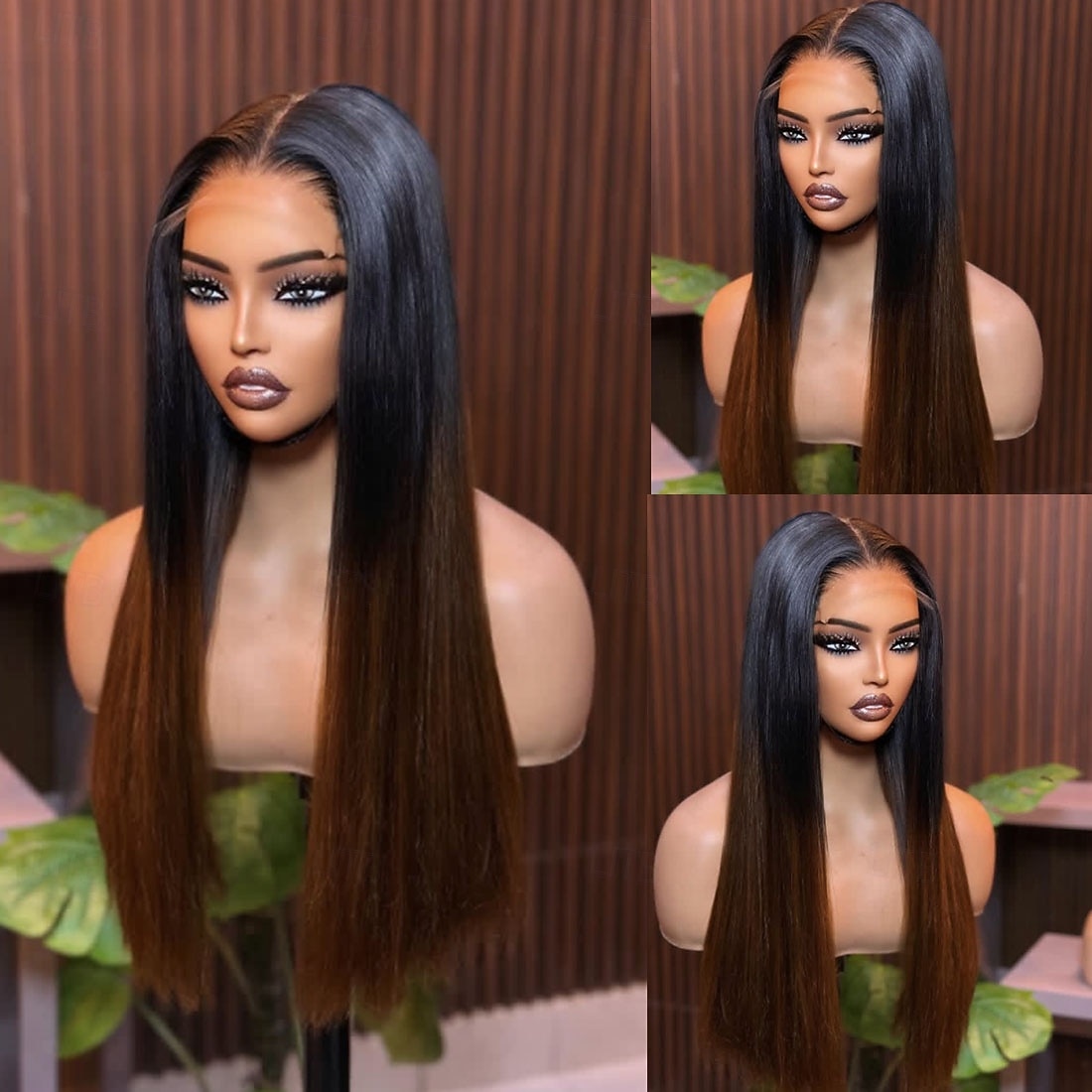 Human Hair 5x5 Closure 13x4 Lace Front Wig Middle Part Brazilian Hair Straight Brown Wig 150% 180% Density with Baby Hair Ombre Hair 100% Virgin Glueless Pre-Plucked For Women Long Human Hair Lace Wig 2026 - $244.09 –P2