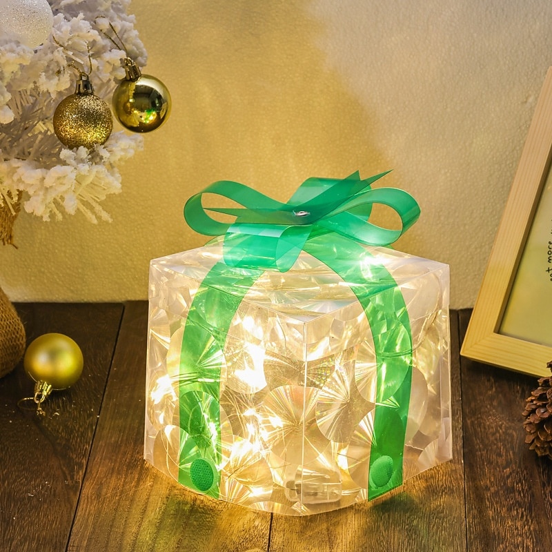 3 Pcs Christmas bow LED luminous gift box for indoor and outdoor Christmas atmosphere decoration lights, ornaments, props, AAA battery box 13/15/19CM 2025 - CAD $25.99 –P7