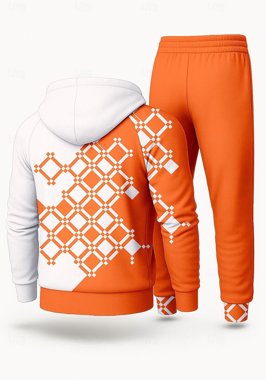 Ανδρικά Φούτερ με Κουκούλα Φόρμα Φόρμα 2 τεμαχίων Κορδόνι Κουμπώσου Γεωμετρικό Ρούχα σύνολα Φθινόπωρο Χειμώνας Μπλε Πορτοκαλί Επάγγελμα Για Υπαίθρια Χρήση Ταξίδια Ελαφρύ Μοντέρνα Μακρυμάνικο 2026 - $47.99 –P2
