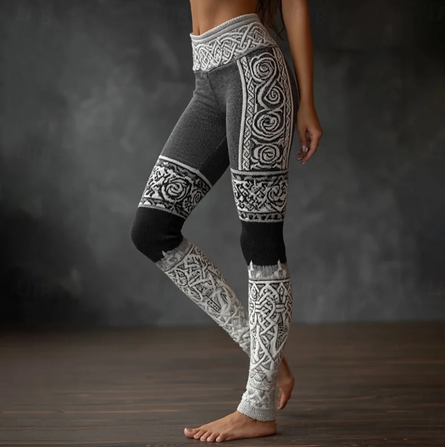 Leggings Boho Viking da donna Stile etnico vintage a vita alta a lunghezza intera Stampa 3D astratta di animali grafica ad asciugatura rapida traspirabilità morbida elastica formale all'aperto del 2026 a $21.99 –P3