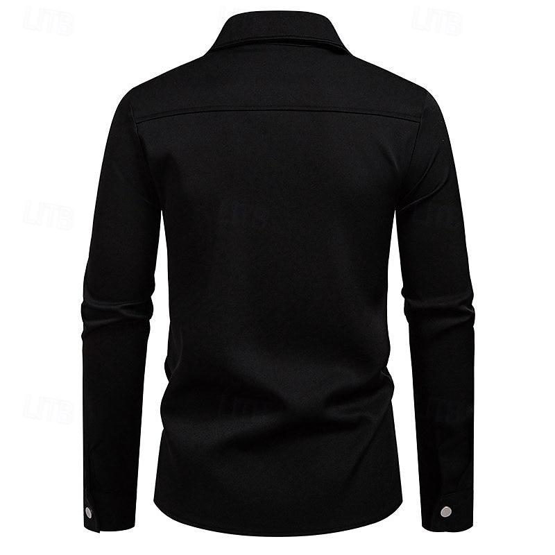 Herren Hemd Sommerhemd Freizeithemd Strandhemd Knopfhemd Schwarz Weiß Kaki Langarm Einfach Revers Urlaub Hawaiianisch Knöpfe Bekleidung Mode Lässig Bequem 2025 - $38.99 –P6