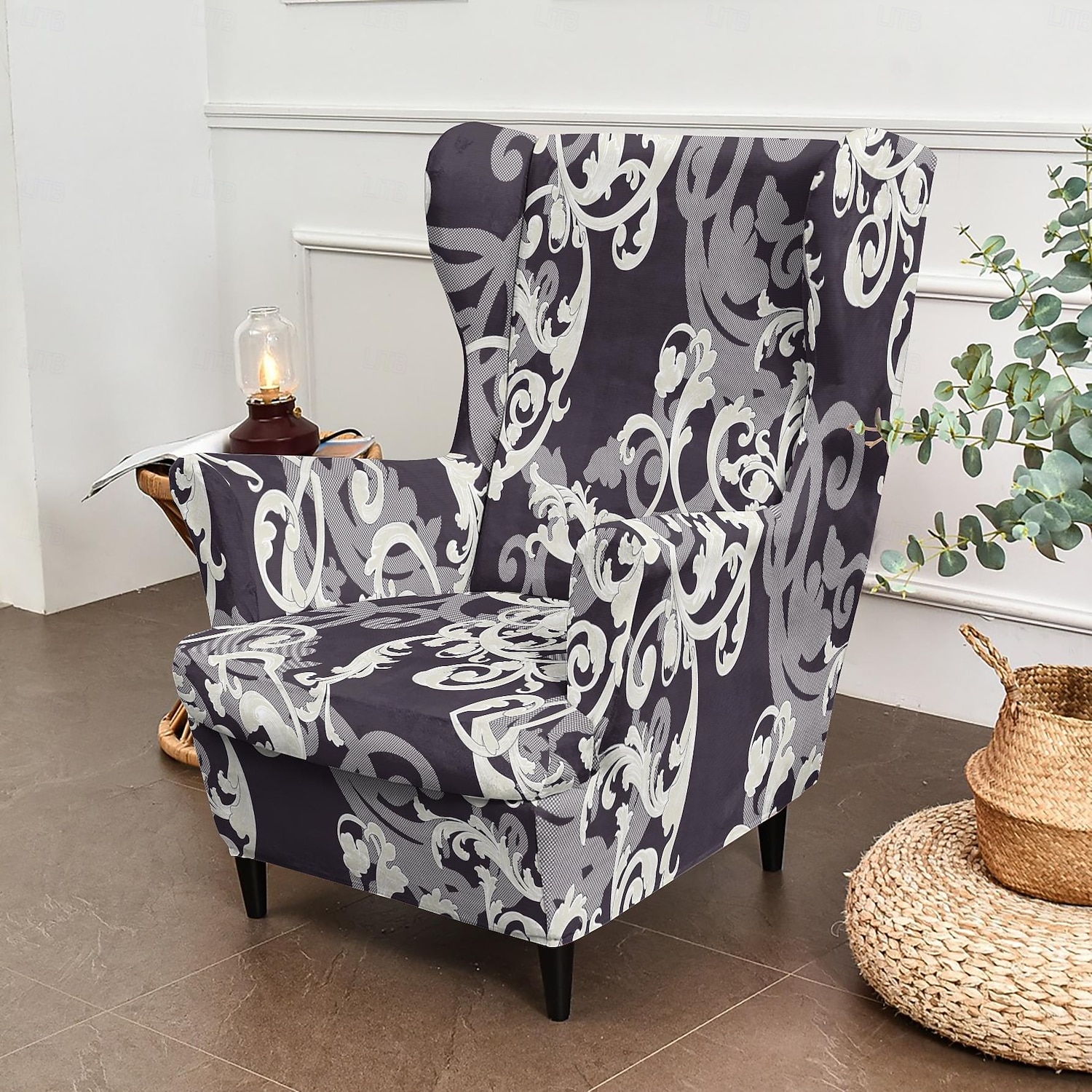 floral, rayado &Fundas para sillones orejeros con estampado geométrico, fundas elásticas de poliéster para sillones, protectores decorativos para muebles 2026 - $47.99 –P5