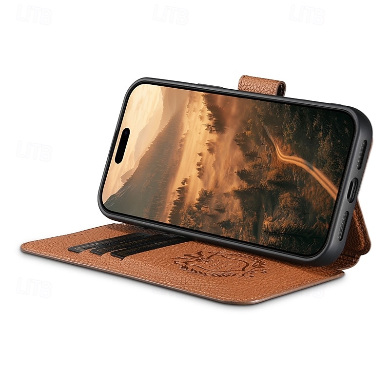 2025年 電話 ケース 用途 iPhone 17 Pro Max 17 16 15 14 Pro Max 13 Pro Max バックカバー 耐衝撃 レトロ風 PUレザー  コレクション – $13.99 –P4