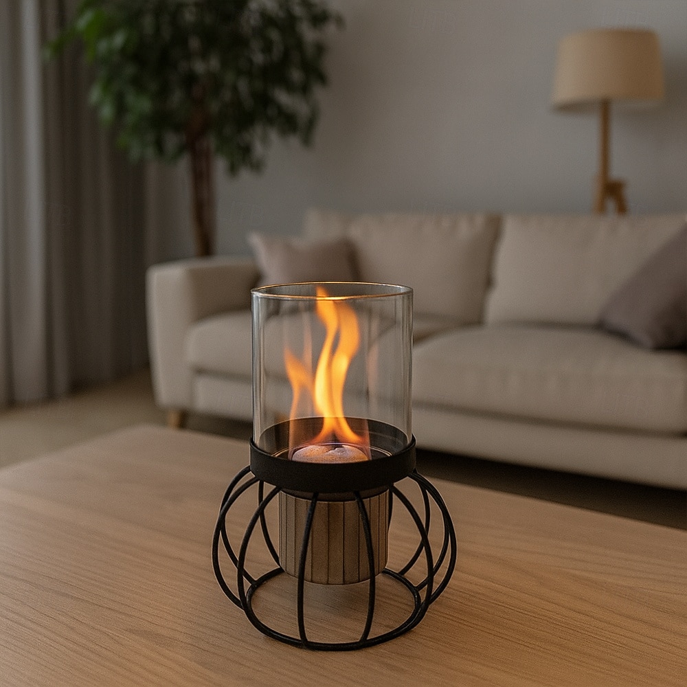 настольная костровая чаша для костра со стеклянным столом и дистанционным управлением для кемпинга 2026 - $54.99 –P2