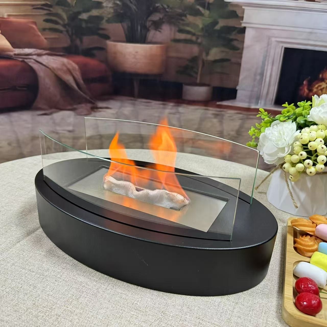 feu de table cheminée de table alcool à friction avec pare-flamme de 2025 ? $75.99 –P11