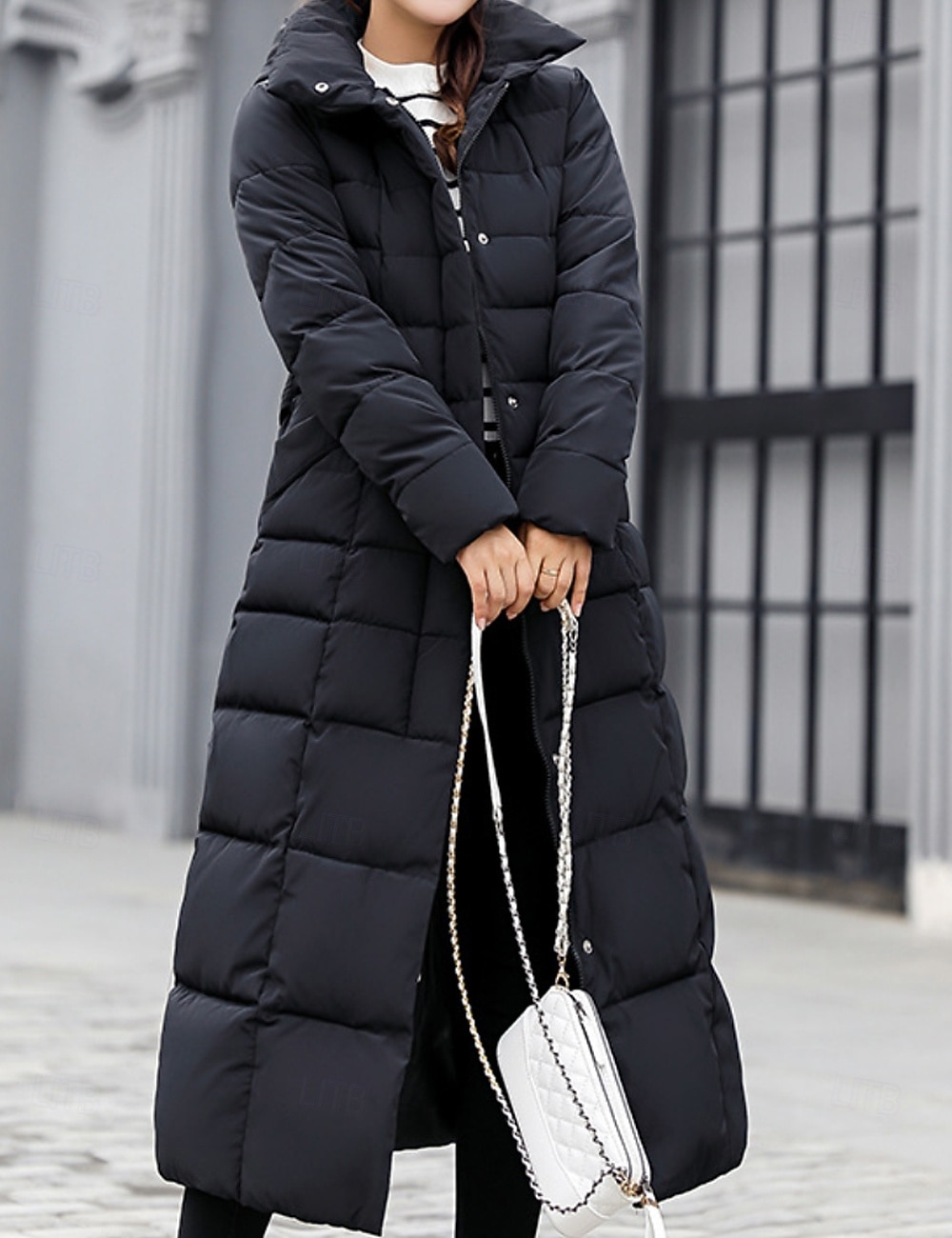 Dam Vinterkappa Dun Hoodiejacka Håller värmen Bekväm Dragkedja Ficka Aktiv Ledigt Slät Utomhus Semester Utekväll Helgen Lång Huva Normal Långärmad Ytterkläder Svart Vit Rubinrött Höst Vinter 2025 - $22.99 –P9