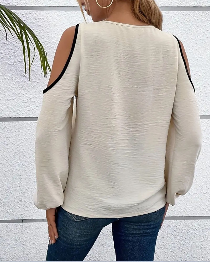 Pentru femei Bluză Simplu Elegant Stilat Modern Manșon Lung Asimetric Topuri obișnuite Zilnic Concediu Ieșire Peteci Roșu Vin Caisă Primăvară Toamnă Iarnă 2025 - $24.99 –P3