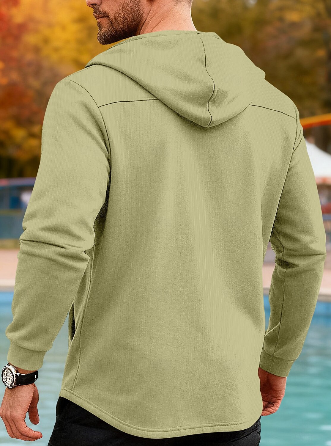 Men's Trench Coat Hoodied Jacket Formal Home Windbreaker Pocket Spring Fall Solid Color Active Vintage Shirt Collar Regular Black Red Blue Green Khaki Jacket 2026 - $42.99 –P11