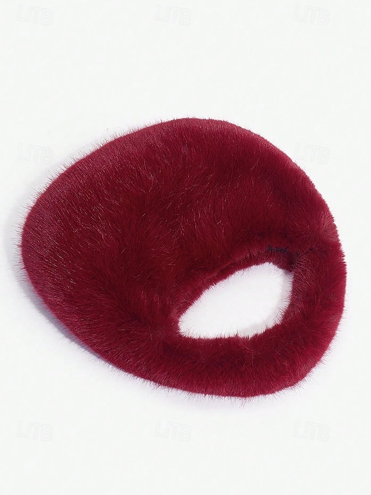 Damaxelväska i fuskpäls, mjukt plyschmaterial, elegant luffarmodell för julfester, finns i flera färger 2025 - $18.99 –P4