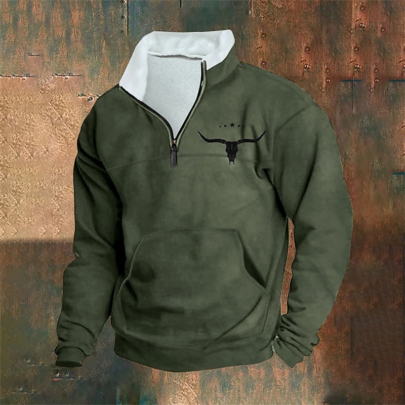 Per uomo Maglia Felpa con zip corta Nero Bianco Verde militare Rosso Blu Mezza zip Mucca Mezza cerniera Sport & Outdoor Quotidiano Ferie Poliestere Streetwear Essenziale Casual Autunno Inverno del 2026 a $31.99 –P10