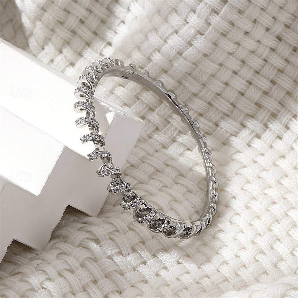 Zircon Classic Mini Elegant Personalized Simple Trendy Chrome Bracelet Jewelry Silver / Golden For Wedding Party Engagement Prom 2026 - $22.99 –P2
