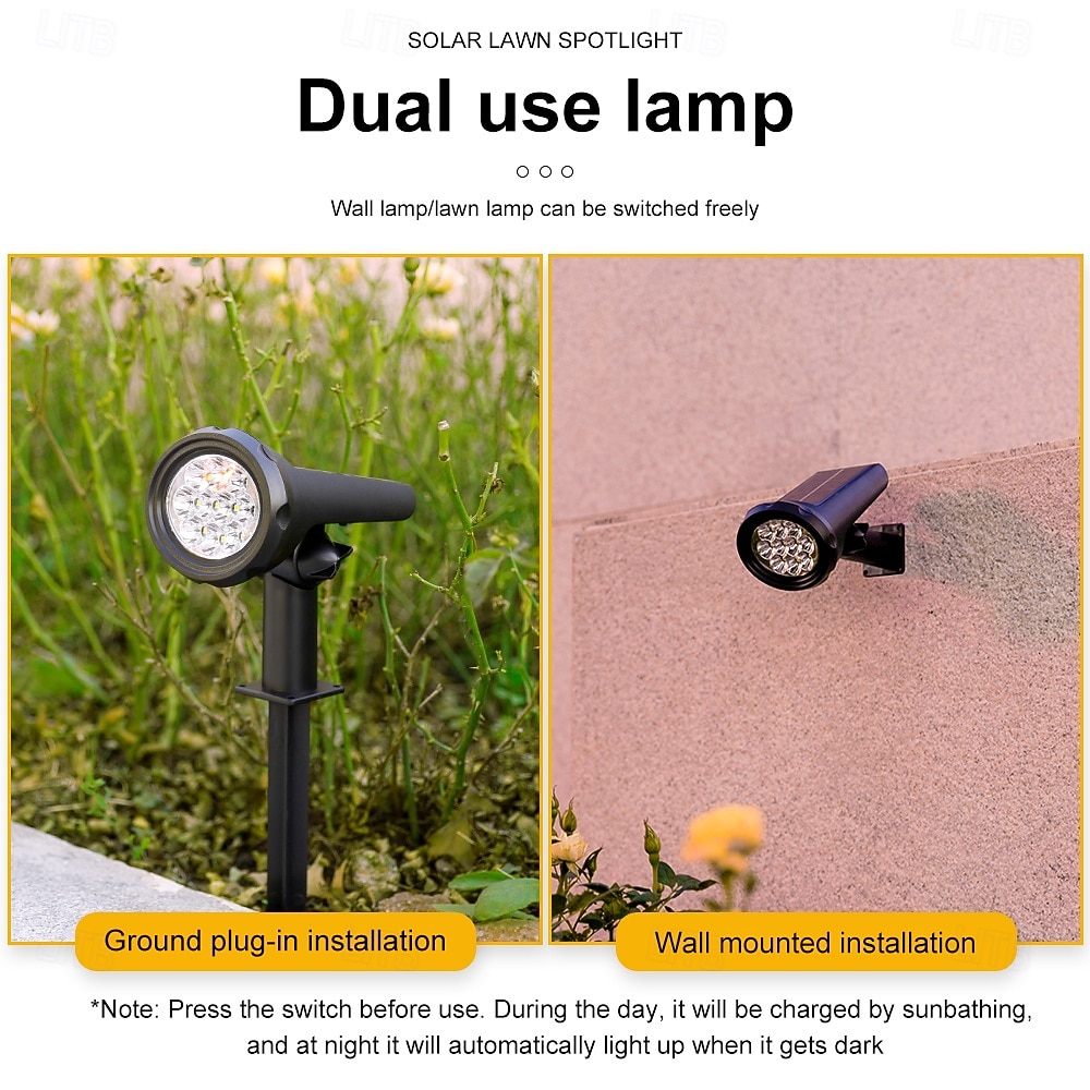 Zonne-energie Tuin Spotlicht Buiten Waterdichte Floodlights 7/10LEDs Tuin Boom en Plant Landschapslichten Park Garage Tuin Padverlichting 2026 - $19.99 –P6