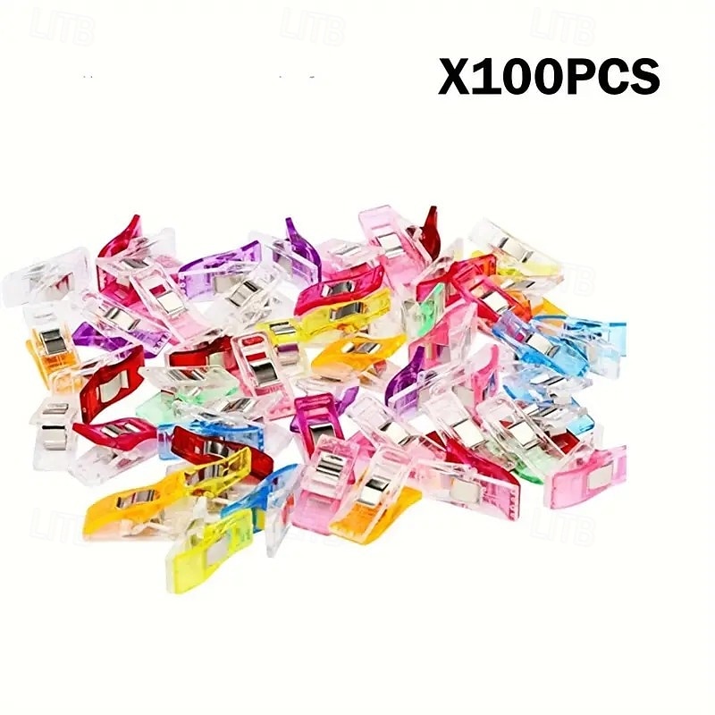 100 stk. fargerikt sybånd med slitesterke fjærer i rustfritt stål – egnet for quiltet kantbinding og håndarbeid 2025 - $13.99 –P4