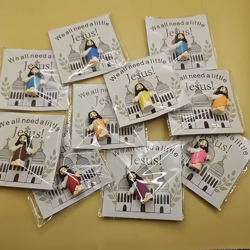 20 biglietti d'auguri tascabili con Gesù per Pasqua, inserti per biglietti d'auguri - mini figure di Gesù, scuola, religiosi, bomboniere per feste di Natale, regalo artigianale, biglietti d'auguri del 2026 a $29.99 –P4