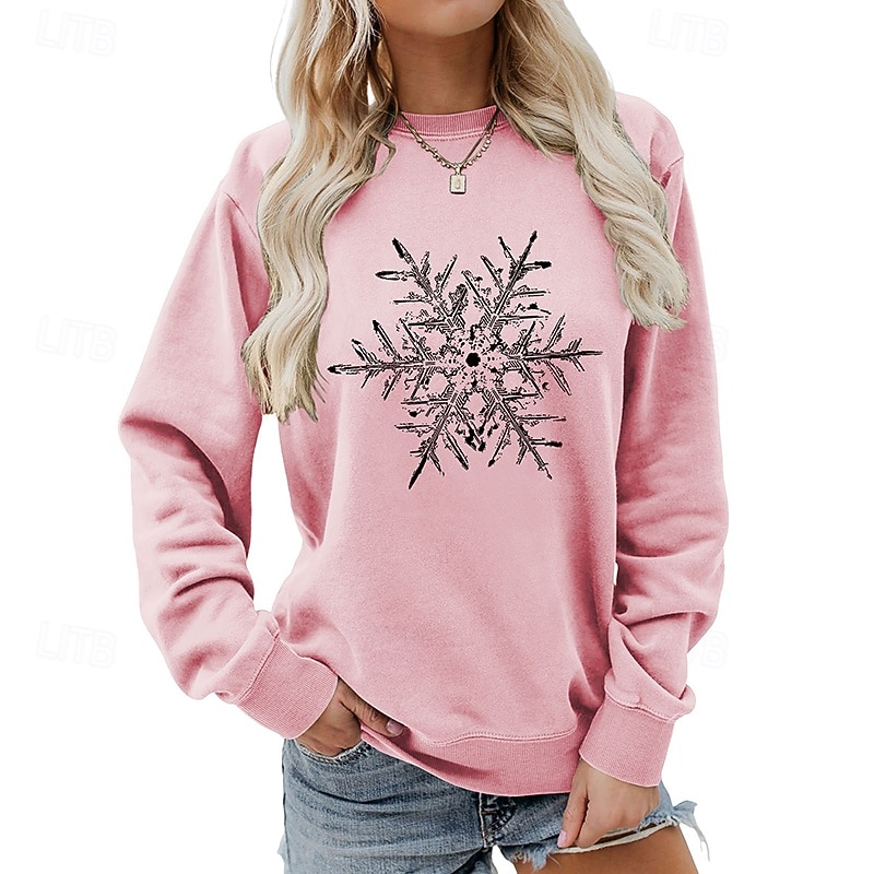 joulu Naisten Pusero Vapaa-ajan topit Pitkähihainen Topit Urheilu- ja treenivaatteet Kuvitettu Puuvilla Pehmeä Juhla Loma Urheiluasut Urheiluvaatteet Musta Valkoinen Keltainen 2025 - $25.99 –P5