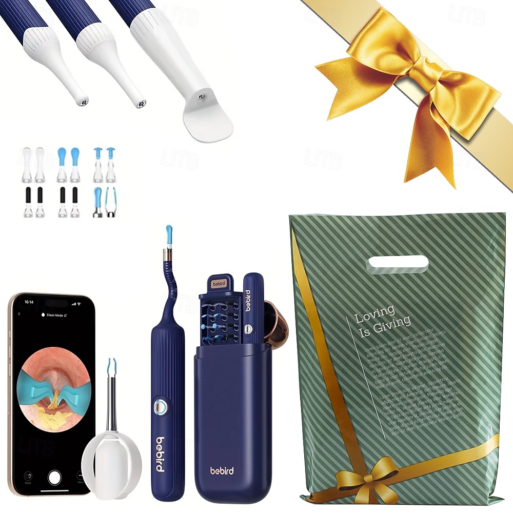 Подарочный набор для чистки ушей First Choice Earsight Plus E33R с гибким инструментом для удаления ушной серы, беспроводной камерой и функцией визуальной очистки ушей с подарочной сумкой 2025 - $65.99 –P1