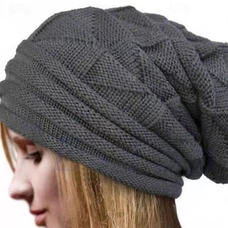 Dame Hatt Vinterhatter Varm Ferie Helg Strikket Ren farge 2026 - $15.99 –P2