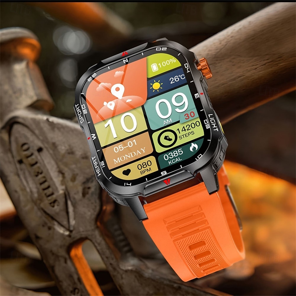 Nowy globalny smartwatch 2,01 cala, 1100 mAh, duża bateria, kompas LED, męski zegarek sportowy do użytku na świeżym powietrzu, asystent głosowy, połączenia bezprzewodowe 2025 - $37.99 –P19