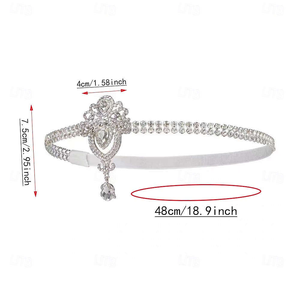 Cerchietto flapper da donna anni '20 con strass - accessorio per capelli vintage in stile Gatsby con perline di cristallo per feste retrò, matrimoni o eventi in costume del 2026 a $11.99 –P1
