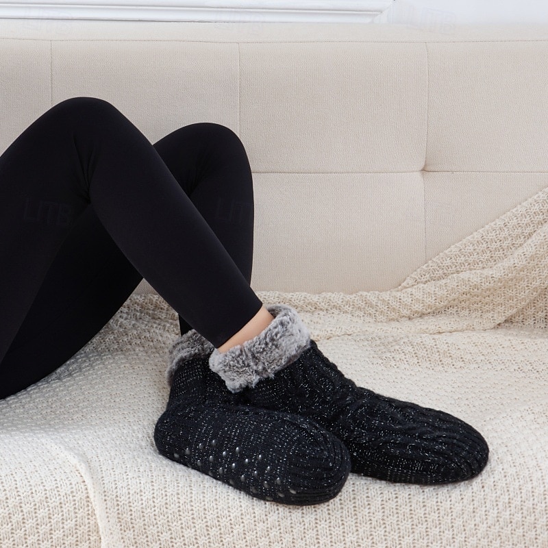 Pörröiset tohvelisukat naisille ja miehille, paksut fleecevuoratut liukumattomat lattiasukat kahvoilla, mukavat ja lämpimät talvisukat kotiin 2026 - $16.49 –P3