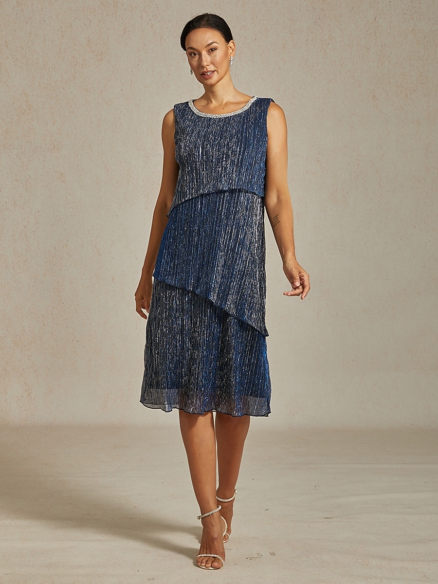 Női Midi ruha Váltó ruha Rakott ruha Halter ruha Elegáns Buli Előírásos Parti Esküvői vendég Koktélparty Normál Tömör szín Ujjatlan Terített nyak Sötétkék Nyár Tavasz Ősz Tél 2025 - $141.99 –P9