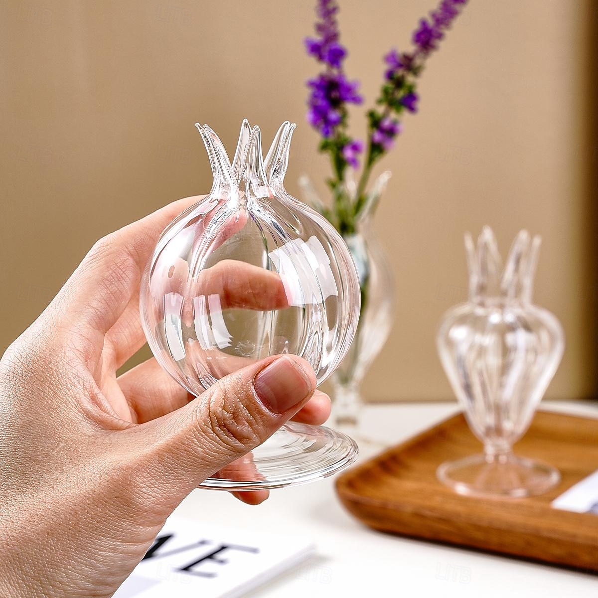 Cute Flower Bud-shaped Hydroponic Vase A Transparent Glass Flower Arrangement Table Decoration Piece Suitable for Home and Store Table Art Flower Arrangements and Decorative Vases 2025 - $9.99 –P8