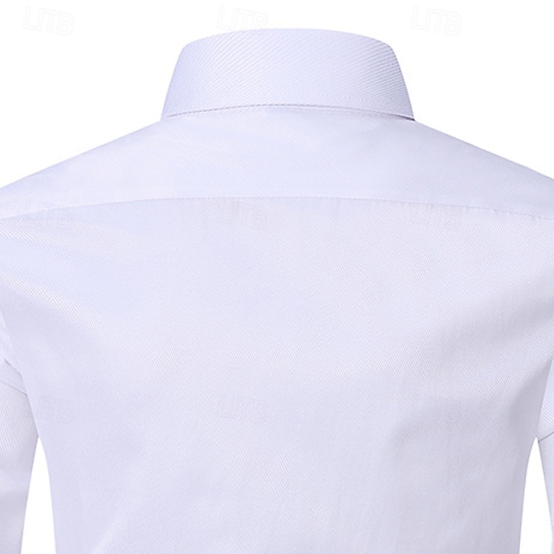 Homens Camisa Social Saia Camisa não de ferro Camisas de smoking Tecido Formal Casamento Preto Branco Rosa Vinho Manga Longa Lapela Primavera & Outono Todas as Estações Roupa de 2025 por $20.99 –P4