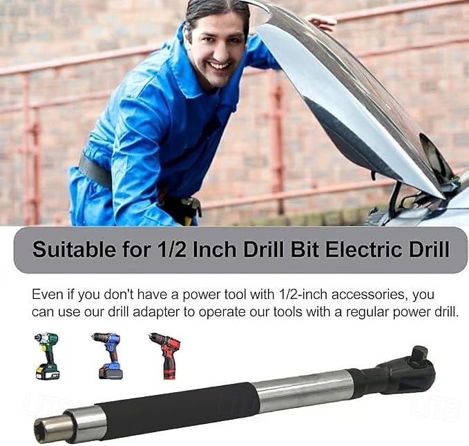 6 az 1-ben eltolt hosszabbítókulcs, elektromos racsnis kulcs levehető adapterrel, kompatibilis 1/2", 1/4" és 3/8" dugókulcsokkal, akkus ütvecsavarozó hosszabbító rúd autószerelő szerszámokhoz 2026 - $84.99 –P7