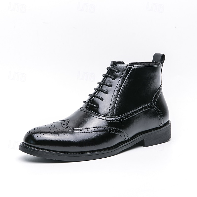 Herrskor i svart och vitt med wingtip-mönster i oxford-modell, tvåfärgade formella klänningar för Gatsby-fester, scenframträdanden och kontorskläder 2026 - $54.99 –P1