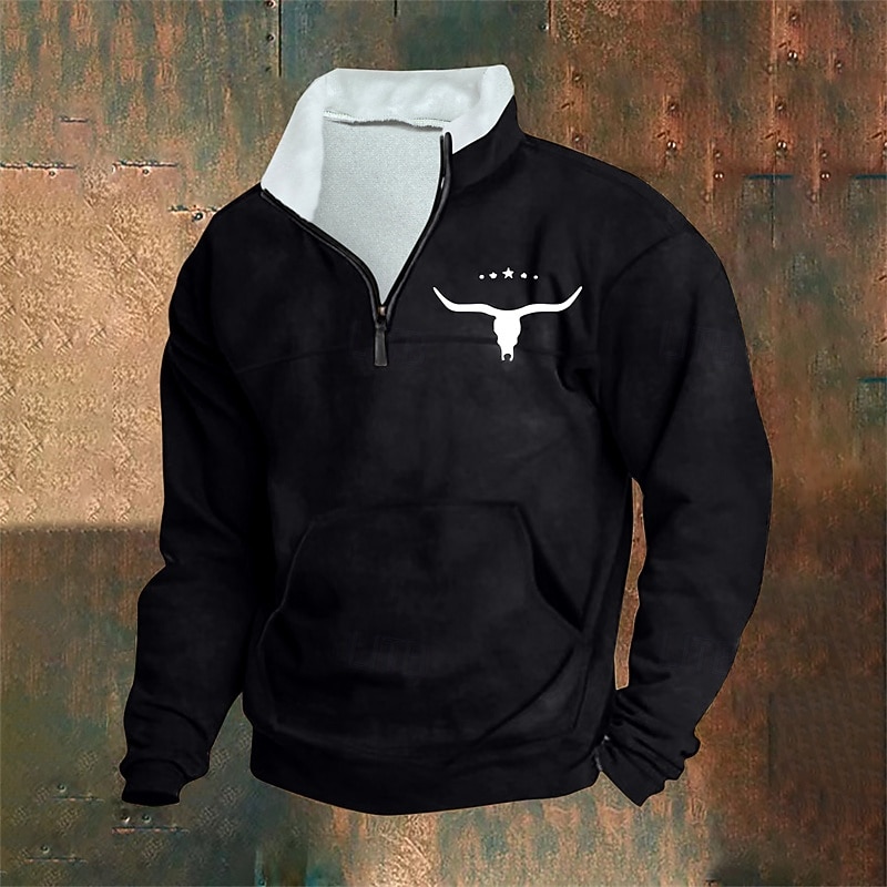 Per uomo Maglia Felpa con zip corta Nero Bianco Verde militare Rosso Blu Mezza zip Mucca Mezza cerniera Sport & Outdoor Quotidiano Ferie Poliestere Streetwear Essenziale Casual Autunno Inverno del 2026 a $31.99 –P7