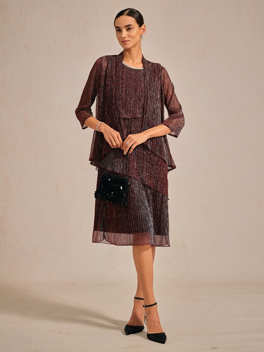 Dámské Pokrčí rameny Plisé Volány Lesk Elegantní Večírek stylové Nabíraný krk Běžné topy Večerní oslava Svatební host Fialová Léto Jaro Podzim 2026 - $64.99 –P8