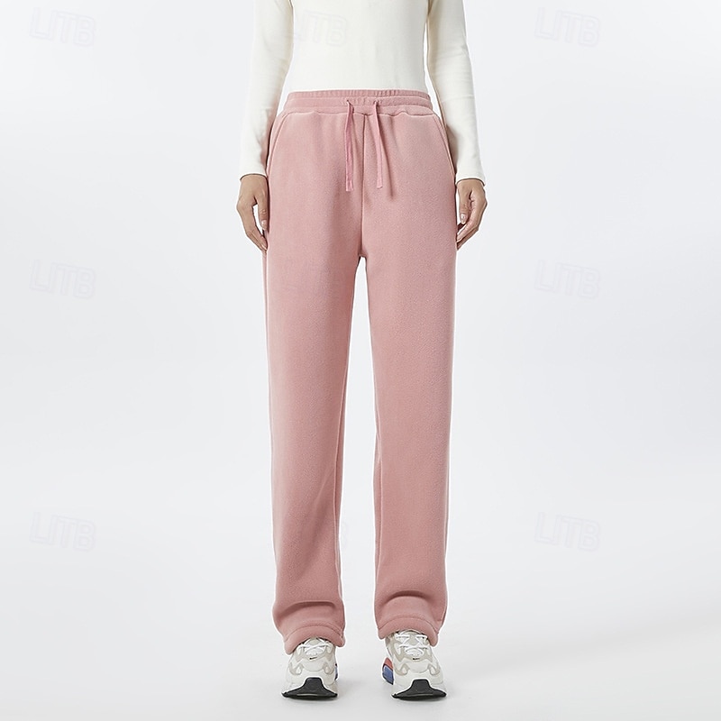 Per donna Pantaloni Attivo Moda Casual Lunghezza intera Vita media Tinta unica Semplice Coulisse Tasca Fascia Elastica Calore Termico Comodo Micro-elastico All'aperto Lavoro Streetwear Grigio scuro del 2026 a $44.99 –P9