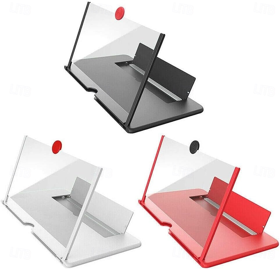 10/12-дюймовый изогнутый 3D-увеличитель для экрана телефона со складной подставкой — портативный многофункциональный объектив для фильмов и игр &видеозвонки, совместимые со всеми смартфонами 2025 - $7.99 –P4