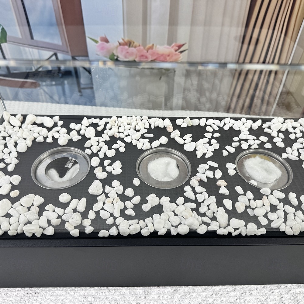 skleněný velký stolní krb přenosný ohniště s miskou na oheň, čisté hoření bioetanolu, bezodvětrávací krb pro vnitřní i venkovní terase, párty 2026 - $128.99 –P13