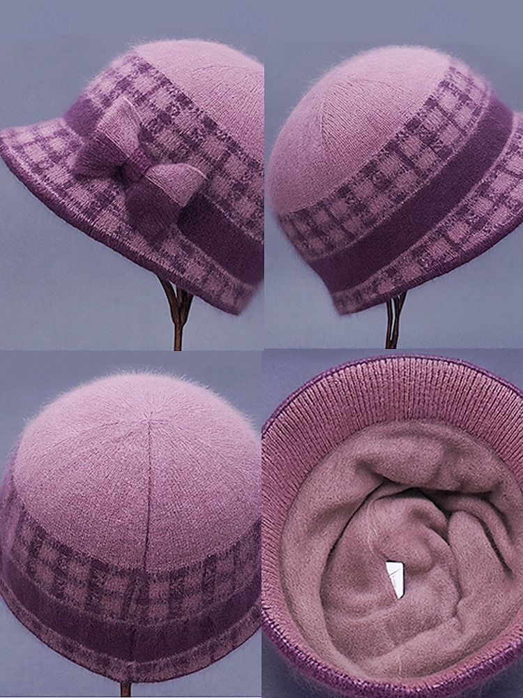 Женский рождественский комплект из акриловой шапочки и гетры – уютный ребристый дизайн с бантом, доступен в нескольких цветах, идеально подходит для зимних каникул и торжественных случаев 2026 - $19.99 –P7