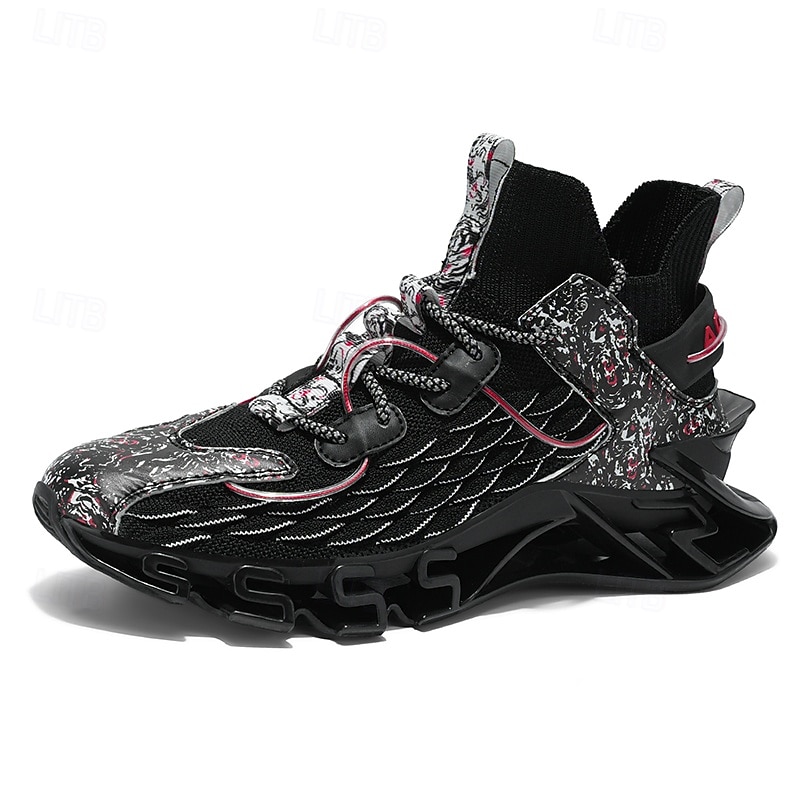 Tênis de corrida futuristas azuis masculinos com cabedal em malha e sola com absorção de impacto, calçados esportivos leves para esportes, academia e moda streetwear de 2026 por $59.99 –P2