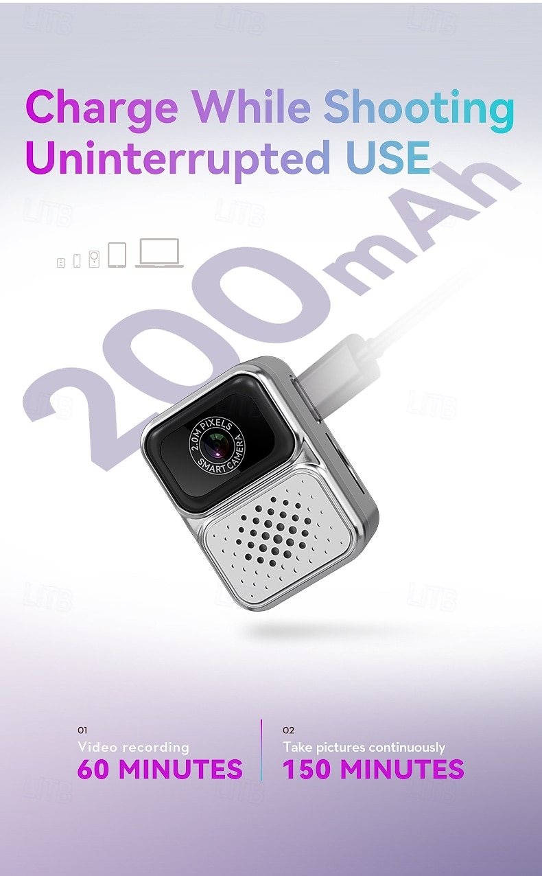 Mini cámara de llavero HD con capacidad para grabar fotos y videos, cámara digital para estudiantes del tamaño de un pulgar con pantalla IPS de 0,96 pulgadas. 2025 - $31.99 –P5