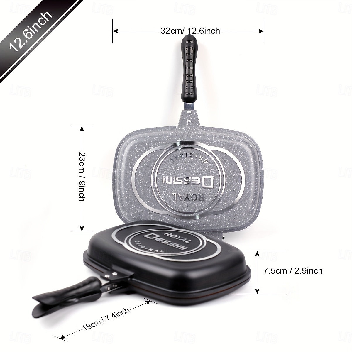 1 יחידות ציפוי טפלון דו-צדדי נון-סטיק &תבנית אפייה - כלי בישול יצוקים עם בישול בלחץ דו-צדדי לחביתות, כריכים, עוף, ברביקיו &עיצוב אלומיניום עמיד יותר למטבחים ביתיים &קמפינג בחוץ, 2026 - $127.99 –P3