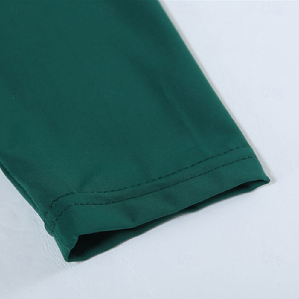 Elegant Green Ballroom Dance Dress with Long Sleeves and Off-Shoulder Design for Latin & Social Dancing 2026 - $70.99 –P4